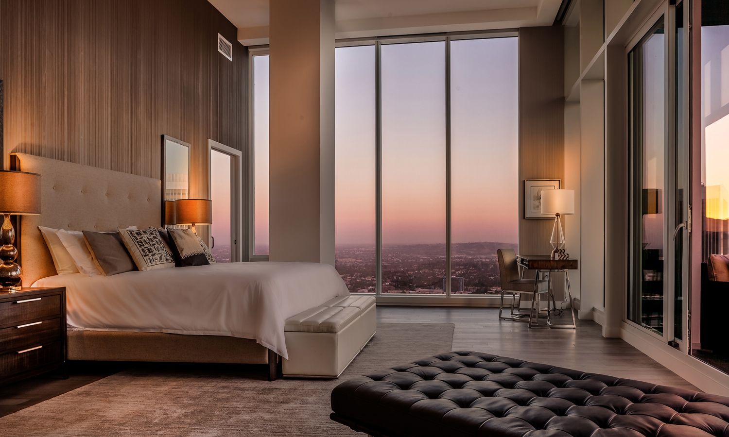 Bedroom at sunset
